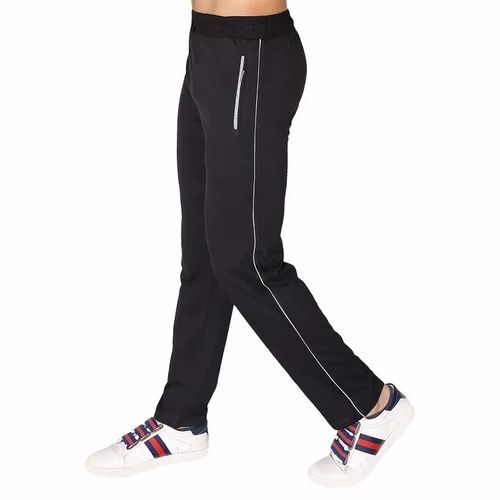 Mens Black Track Pant - Cotton, Regular Fit, Black | Lightweight, Breathable, Quick Dry, Comfortable Fit