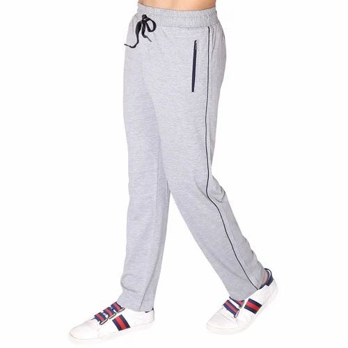 Mens Grey Regular Fit Track Pant