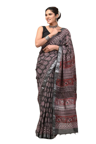 Multicolor Cotton Zari Border Saree