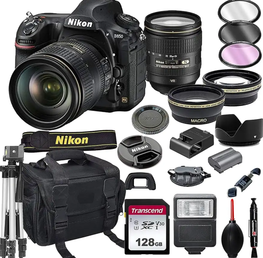 Nikons D850 Fx Dslr Camera With 24-120mm