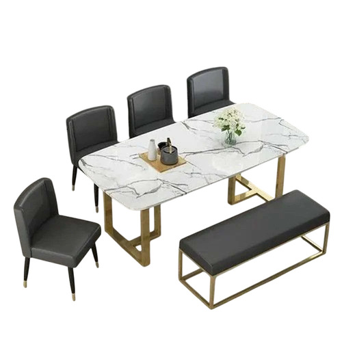 Rectangular Stainless Steel Dining Table