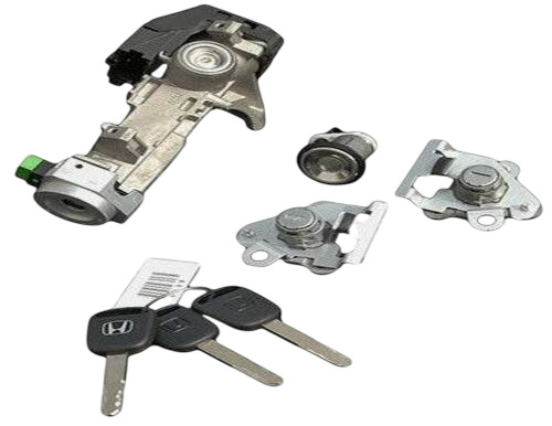 Stainless Steel Auto Lock Set - Standard Size, Silver, Polished Finish | High Security, Keys Included