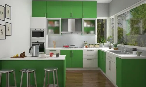 Wooden Modern Design L Shape Modular Kitchen