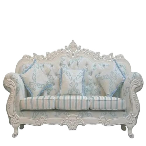 Wooden Wedding Fancy Sofa - Polished Solid Wood, White, Non Foldable, Durable Termite Proof