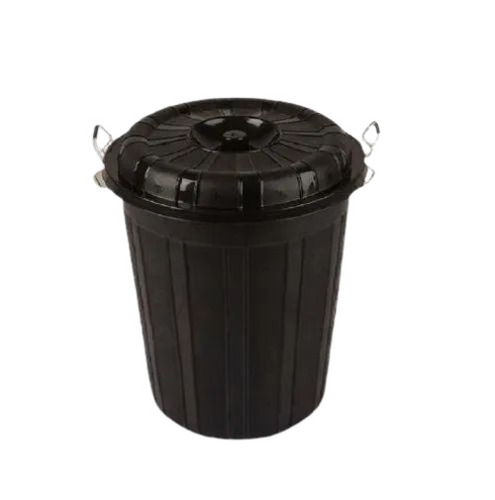 Black Plastic Bucket With Lid