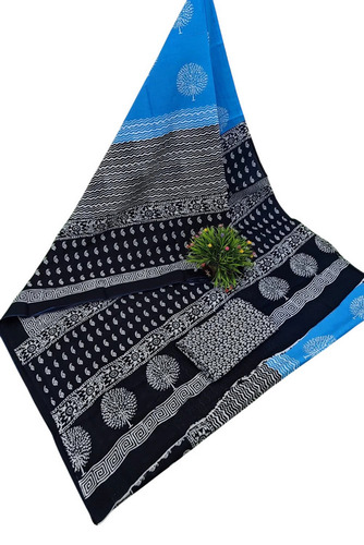 Blue Cotton Saree