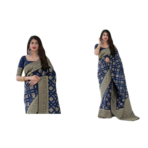 Blue Pure Designer Silk Saree