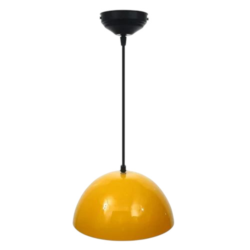 Ceiling Pendant Lamp - Iron, Standard Size, Yellow, Electric Power | Round Shape, Energy Saving Light Source, Heavy Duty