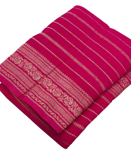 Red Pure Viscose Georgette Saree