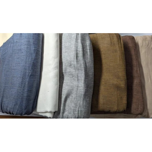 Suiting Linen Fabrics - 100% Linen 50 Inch Width 100-150 GSM Plain Weave Knitted Multi-Color Washable Lightweight Breathable Moisture-Wicking