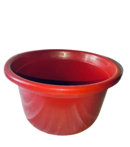 20 L Red PPCP Plastic Tub - Round, Polished, UV Resistant, Heat Resistant, Lightweight, Durable