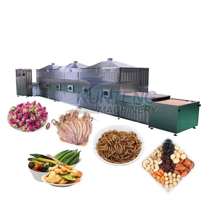 Industrial Tunnel Style Chicken Fish, Lotus Leaves, Coffee Beans, Tea, Microwave Sterilization And Drying Machine - Color: Customized