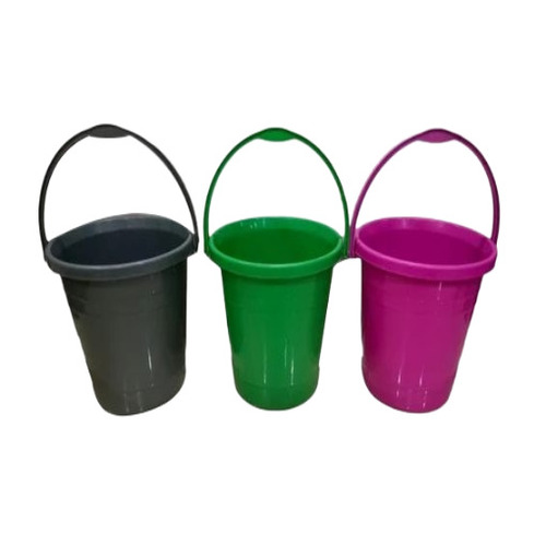 Plastic Buckets - HDPE 25 Litre, Multi-Color, Heat & UV Resistant | Waterproof, Stackable, Anti-Slip Grip