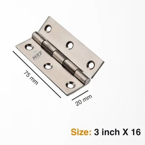 Stainless Steel Welded Door Hinges 3 Inch X 16 - Stainless Steel 201 J4, 3 Inch, Satin Silver | Brushed Finish, Butt Hinge, 1.6 mm Thickness