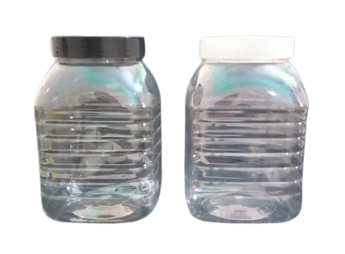 Transparent Plastic Pet Jars - 1000ml PET, Square, Transparent | Rigid, Plain Pattern, Food Storage