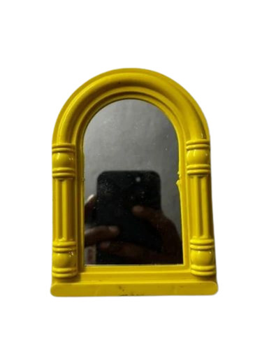 Bright Yellow Arched Plastic Wall Mirror