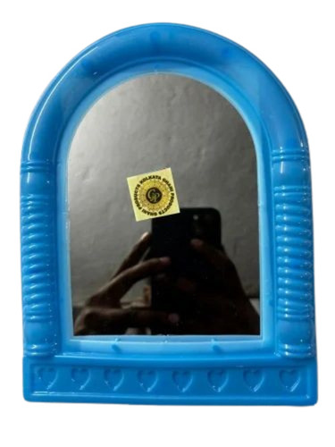 Cerulean Blue Arched Plastic Wall Mirror