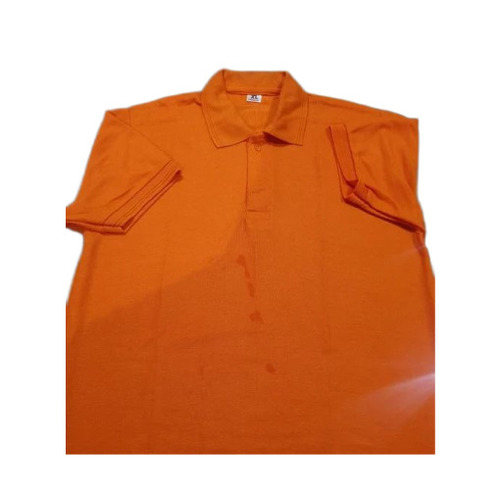 Collar T Shirt - Cotton, Sizes S-XXXL, Orange | Quick Dry, Lightweight, Polo Collar, Short Sleeves