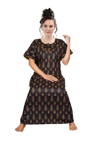Ladies Black Cotton Feeding Nightgown - Feature: Comfortable