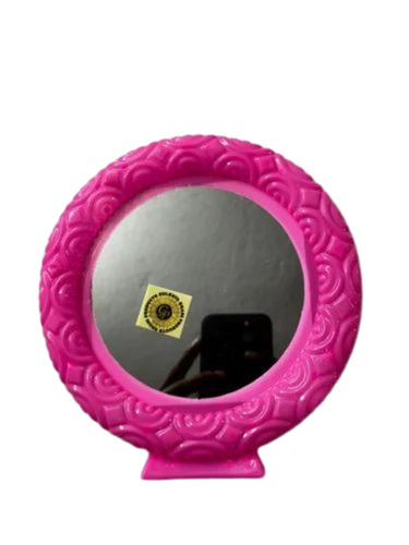 Pink Round Plastic Wall Mirror