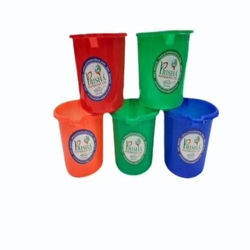 Plastic Bath Buckets - 25 Litre HDPE, Multi-Color, Heat Resistant 80-100°C | Impact Resistant, Anti-Slip Grip, Leak Proof