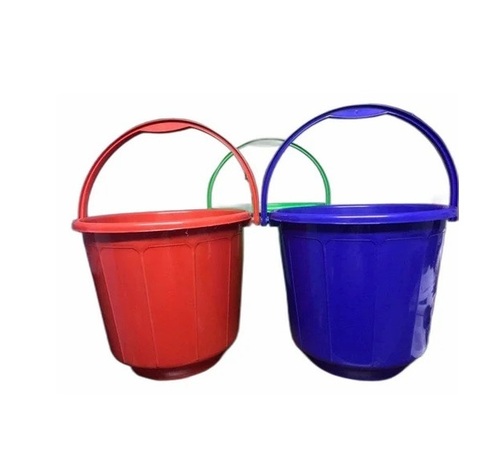 Plastic Bathing Buckets - HDPE 13 Litre, Red/Blue | Waterproof, Crack Resistant, UV Resistant, Anti-Slip Grip