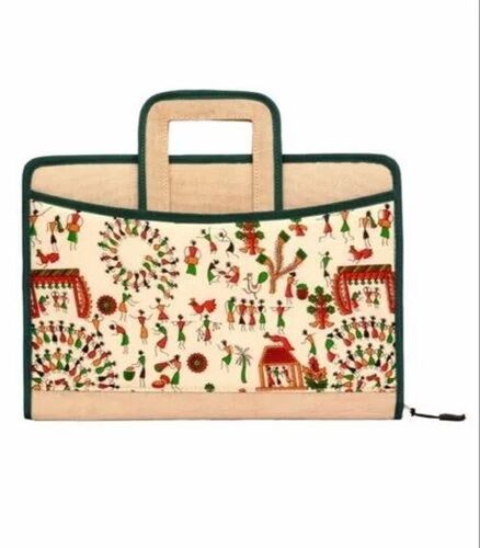 Conference Jute File Folder With Handle - Jute, 12 Inches, Printed | Customized Design, Logo, Size, Modern Style