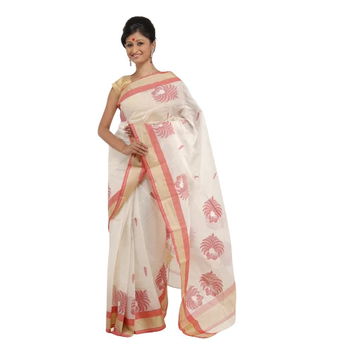 Cotton Tangail Saree With Muga Border