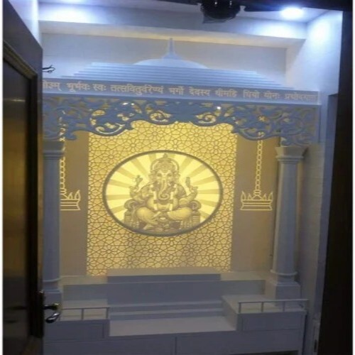 Ganesh Carved Marble Corian Temple