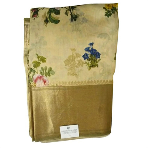 Ladies Floral Printed Silk Saree