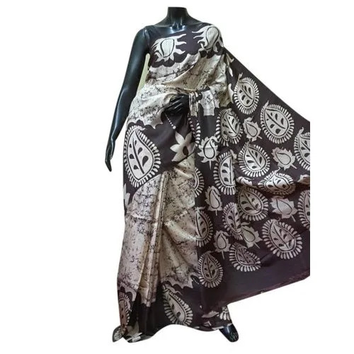 Ladies Printed Murshidabad Silk Saree