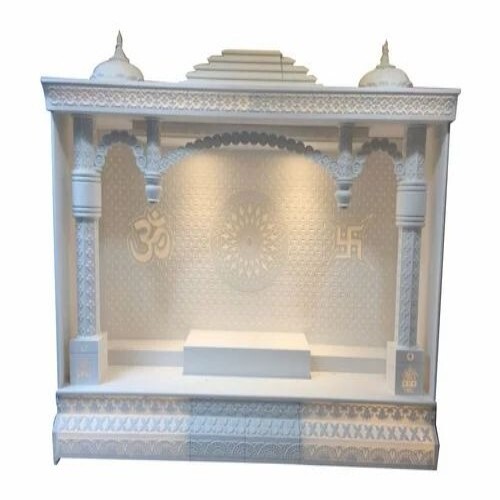 Om Swastik Carved Corian Marble Temple