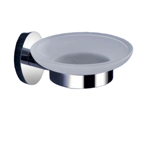 Round Brass Glass Soap Dish