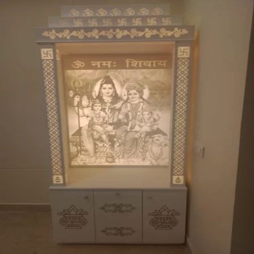 Shiv Parivar Carved Corian Marble Temple