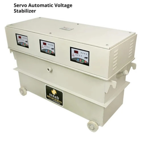 Three Phase Servo Voltage Stabilizer - Metal, Compact Design, Fast Response | Voltage Regulation, Overload & Thermal Protection, Energy Efficient
