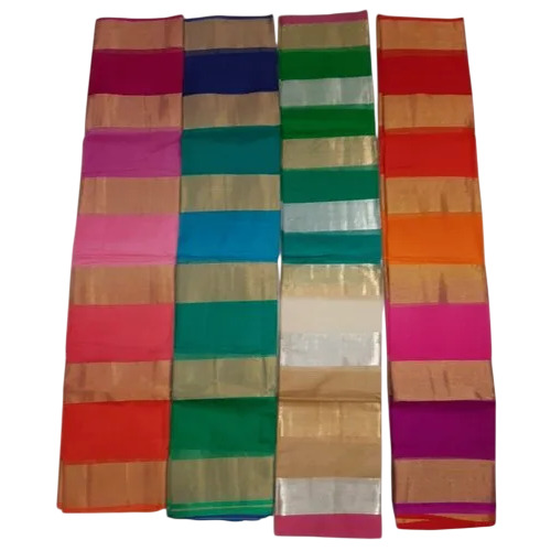 Katan Kota Saree With Stripe Zari - Silk, 6 Meter, Multiple Color | Women, Party Wear, Zari Work
