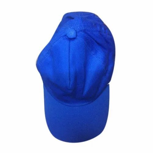 Plain Blue Cotton Cap - Age Group: Adults