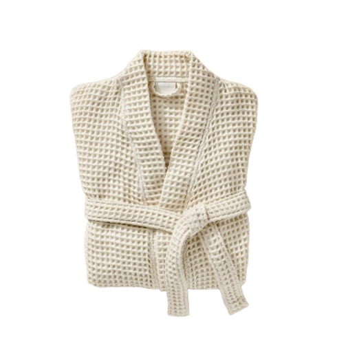 Waffle Bathrobe - Soft Lightweight Breathable White | High Absorbency Comfortable Relaxed Fit