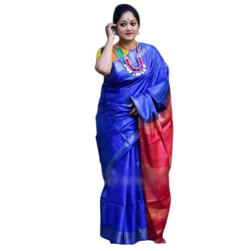 Blue Tussar Ghicha Silk Sarees