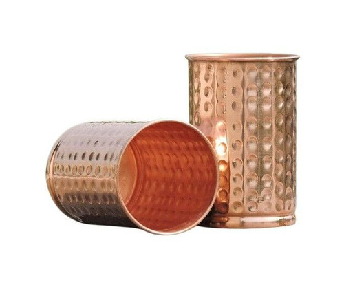Cylindrical Hammered Copper Glass