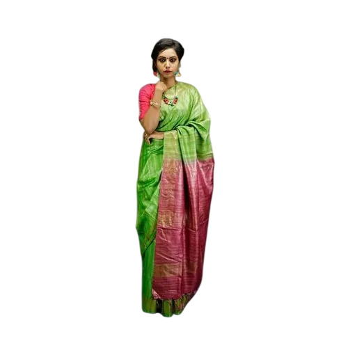 Green Tussar Ghicha Silk Sarees