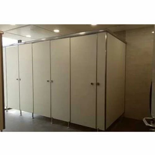 Hpl Board Partition Toilet - 12-18 mm HPL, 6-10 ft Height, White Rectangular | Modular Cubicle World