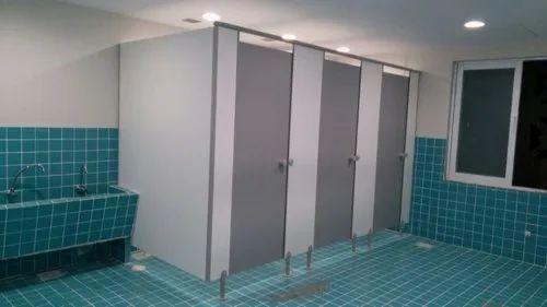 Hpl Shower Cubicle - HPL, 6 ft Height, Grey, Rectangular, 6-20 mm Glass Thickness, Hinged Door | Industrial Use