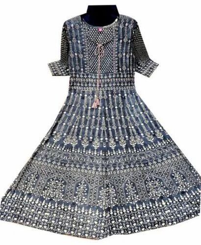 Ladies Rayon Printed Kurti - 3/4th Sleeves, Multi Color | Breathable, Anti UV, Quick Dry, Comfortable Fit