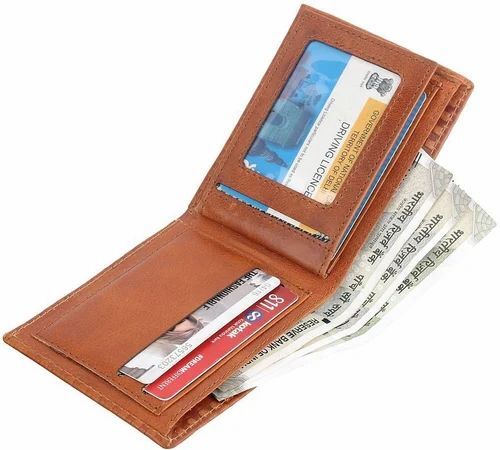 Men Designer Brown Leather Wallet
