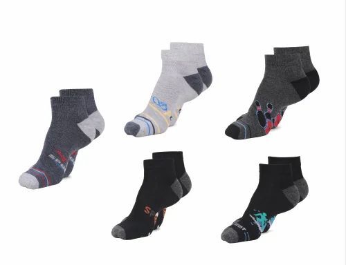 Multicolor Mens Cotton Ankle Length Socks