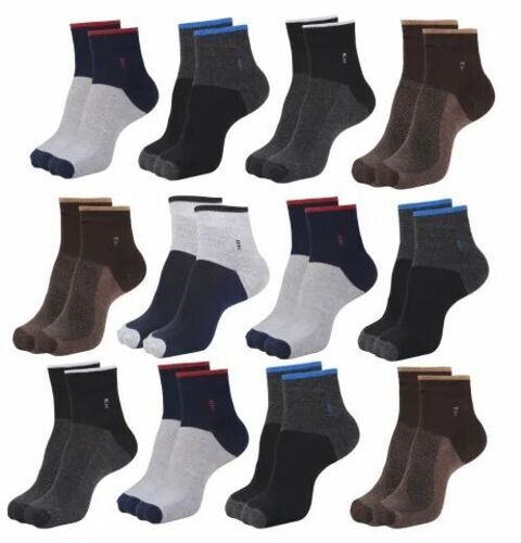 Multicolor Mens Stretchable Cotton Ankle Socks