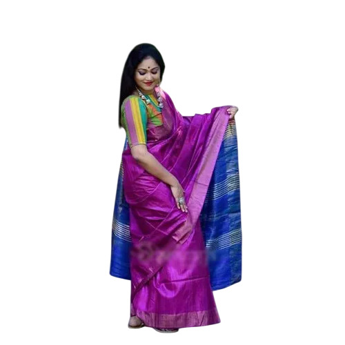 Pink Tussar Ghicha Silk Sarees