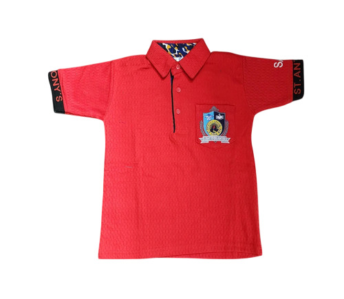 Red Poly Cotton School T Shirts