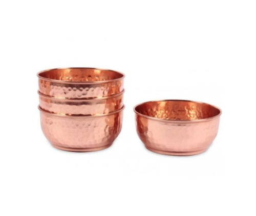 Round Copper Hammered Bowl